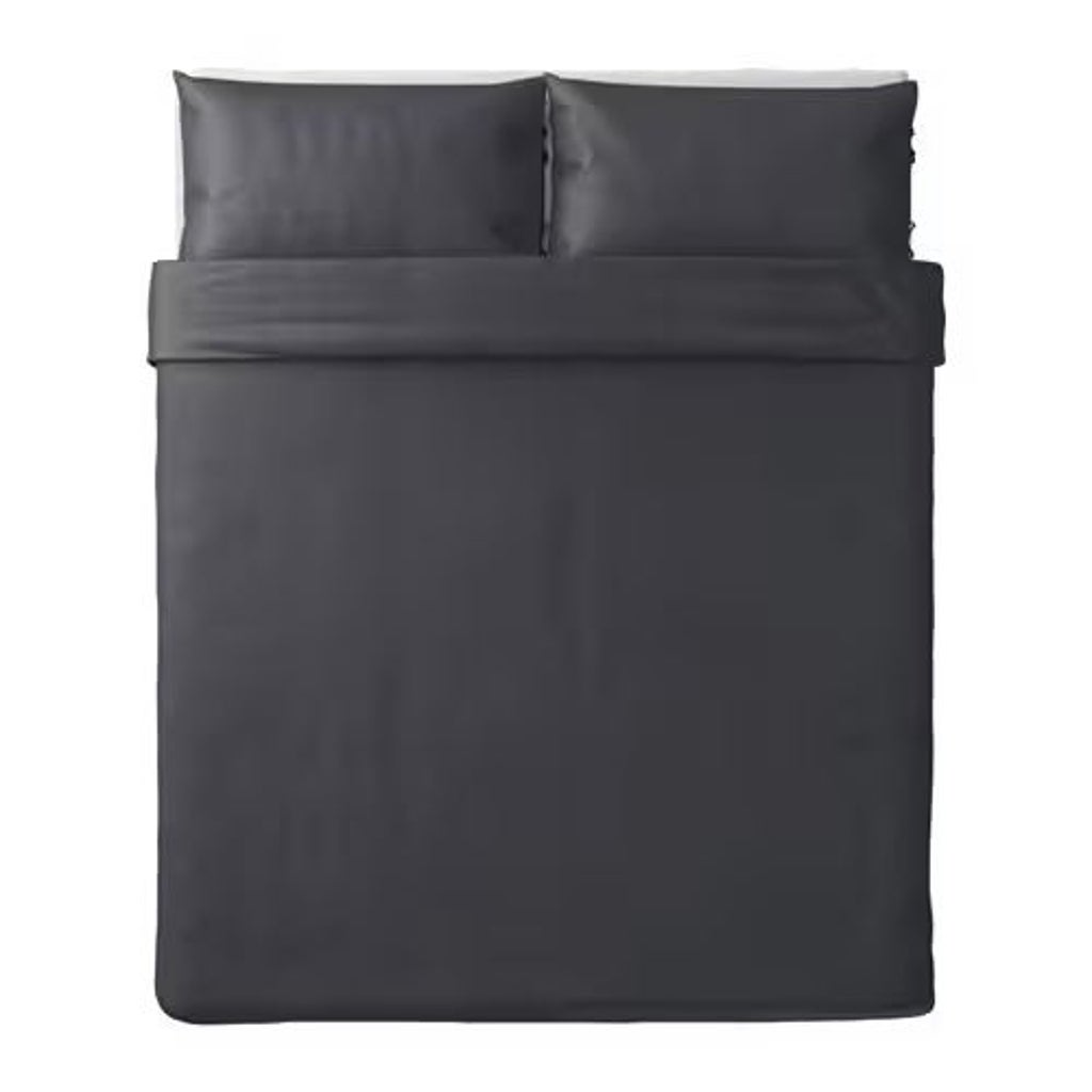 New IKEA PUDERVIVA Queen DUVET COVER & 2 Pillowcases outlet -CHARCOAL GRAY 100% LINEN