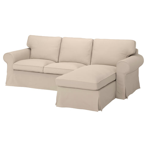 IKEA UPPLAND Cover for Sofa with Chaise Lounge Hallarp Beige Slipcover 104.727.87