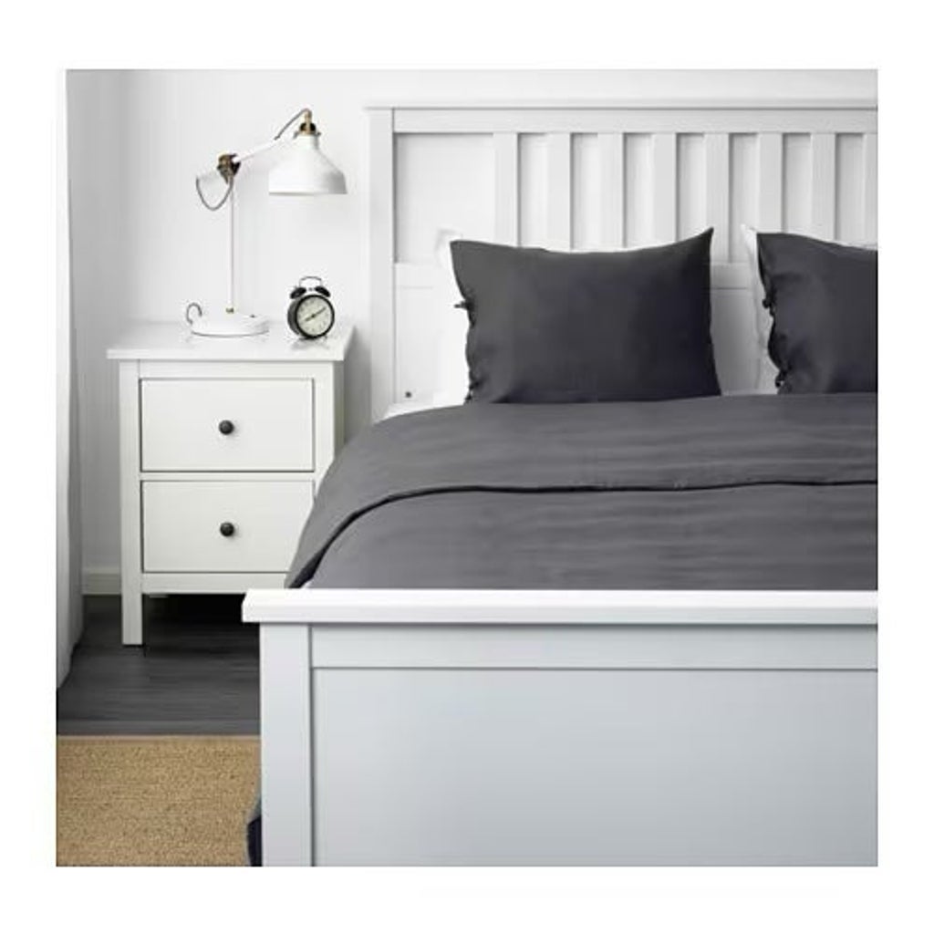 New IKEA PUDERVIVA Queen on sale DUVET COVER & 2 Pillowcases -CHARCOAL GRAY 100% LINEN