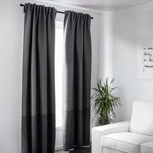 IKEA MARJUN Room Darkening Curtains 57x98" 1 Pair (2 Panels) Gray 702.984.22