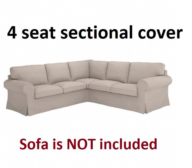 IKEA UPPLAND Cover for 4 Seat Sectional Sofa Light Beige Slipcover Slip covers