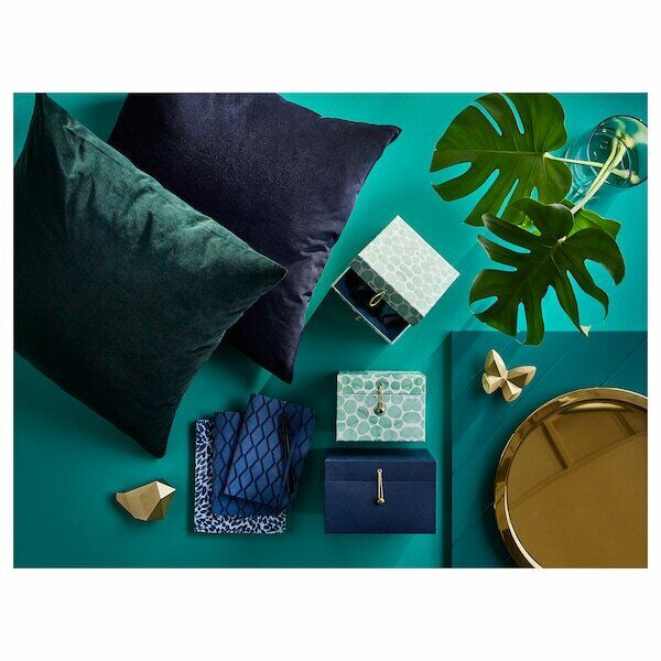 IKEA SANELA Velvet Cover for Cushion - Pillowcases Dark Green Cotton 20x20" 603.701.64