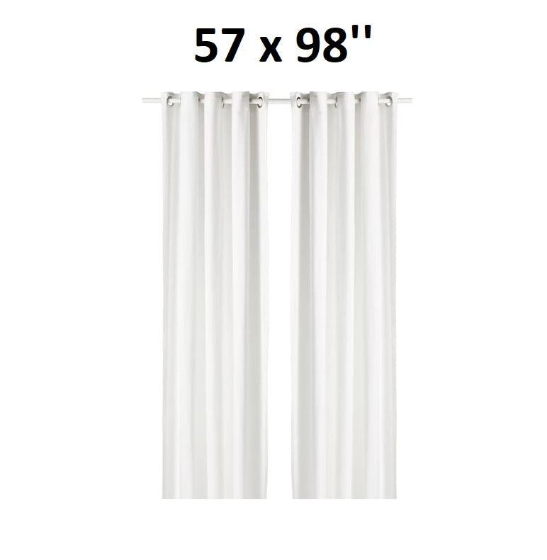 IKEA MOALINA 1 Pair Curtains 2 Panels White 57x98 " Light Filtering Privacy 404.910.44