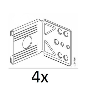 IKEA Part # 124516 (4 Pack) Wall Mount Bracket Sektion Replacement Hardware