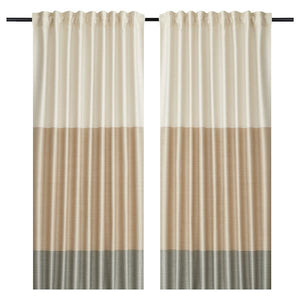 IKEA BINDVIDE Curtains 57x98" 1 Pair (2 Panels) Gray White Beige 904.502.63