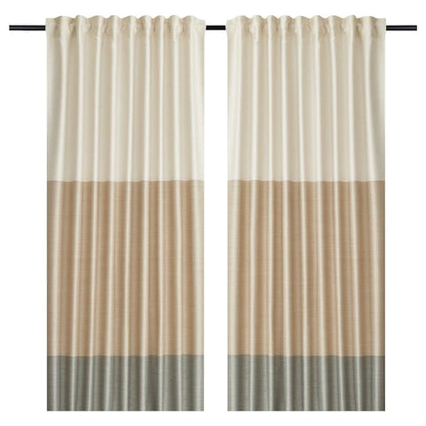 IKEA BINDVIDE Curtains 57x98" 1 Pair (2 Panels) Gray White Beige 904.502.63