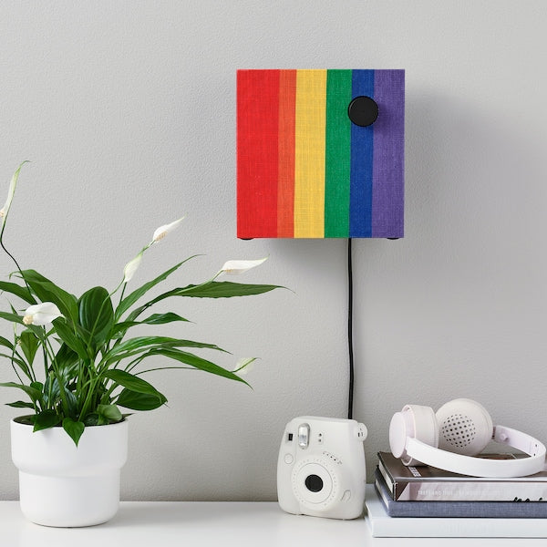 IKEA ENEBY Cover Front for Bluetooth Speaker 8x8" Multicolor LGBT Support Rainbow 505.132.34