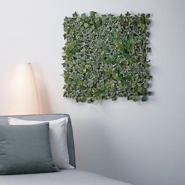 IKEA FEJKA Artificial Plant Wall Mounted Green White Leaf 10 1/4 x