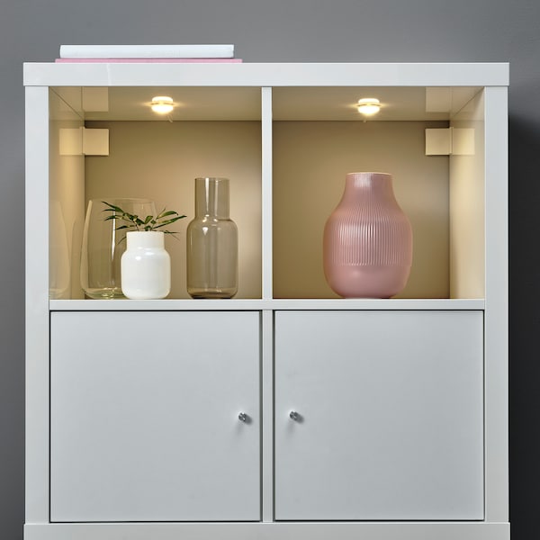 IKEA HALVKLART LED Cabinet Spotlight (2 Pack) White Bookshelf Closet Light 904.636.23
