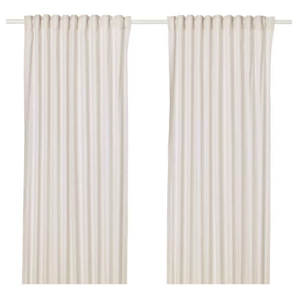 IKEA HANNALILL Curtains Beige 2 Panels 57x98" (1 Pair) Cotton Privacy 304.108.83