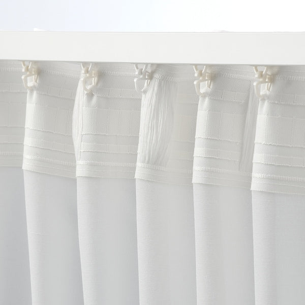 IKEA HILJA Curtain 1 Pair White 57x98 " (2 Panels) Drapes Room Darkening 504.308.18