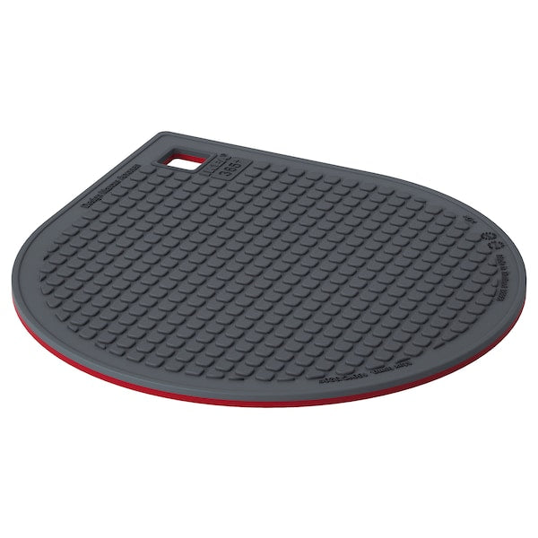 IKEA GUNSTIG Trivet Magnetic Hot Pad Silicone Pot Mat Stand 7x8" Red Dark Gray