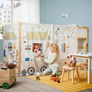 IKEA KURA Kid Bed Curtain Market Stall Pattern Colorful 205.061.50