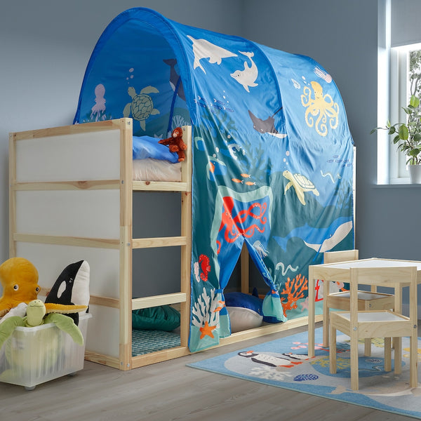 IKEA KURA Bed Tent Ocean Sea Animals Pattern Canopy Beds 405.284.53