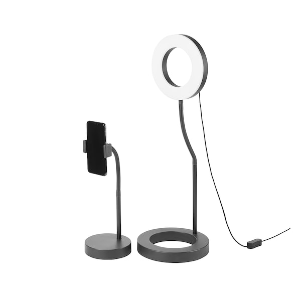 IKEA LANESPELARE Ring Lamp Phone Holder Live Streaming Gaming Desk 305.143.57