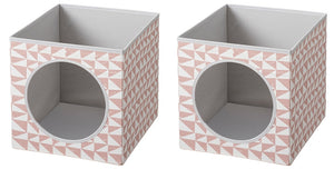 Set of 2 IKEA LURVIG Pink Cat House Enclosure For Cube Cabinet 13x15x13”