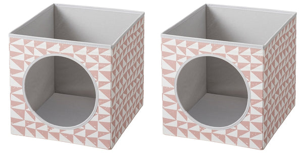 Set of 2 IKEA LURVIG Pink Cat House Enclosure For Cube Cabinet 13x15x13”