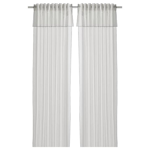 IKEA MOALISA Curtain 57X98 " 2 Panels White Drapes Privacy Light Filtering