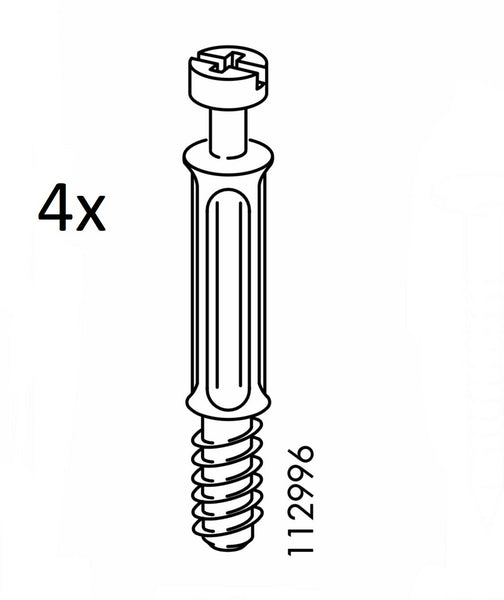 IKEA Part # 112996 (4 pack) Cam Lock Screws Fasteners Bolts Hardware Replacement