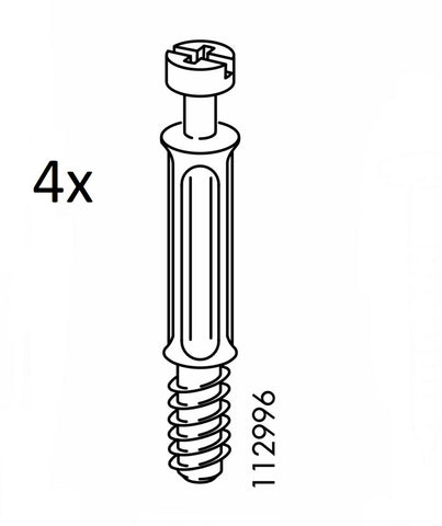 IKEA Part # 112996 (4 pack) Cam Lock Screws Fasteners Bolts Hardware Replacement