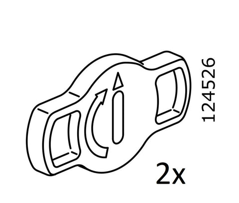 IKEA Part # 124526 (2 Pack) Plastic Twist Turn Locking Mechanism Gray Hardware