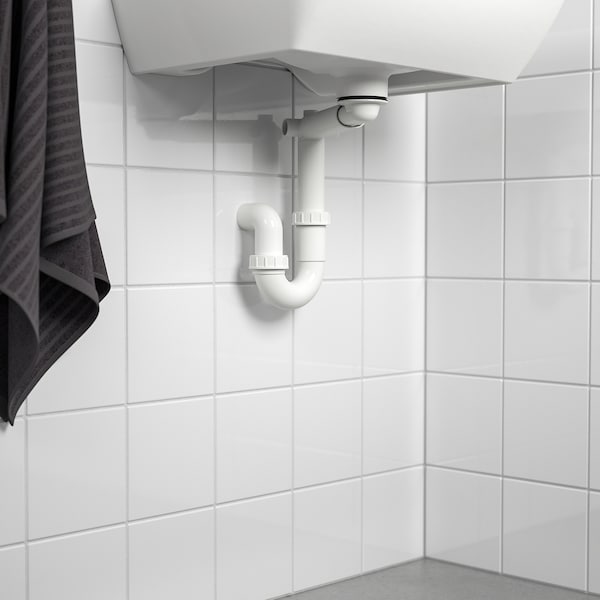 IKEA RANNILEN Water Trap P-Trap Drain Plumbing 1 Bowl White Bathroom 504.224.13
