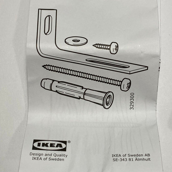 IKEA Part 329300 Wall Anchor Kit Safety Mounting Bracket Replacement Hardware