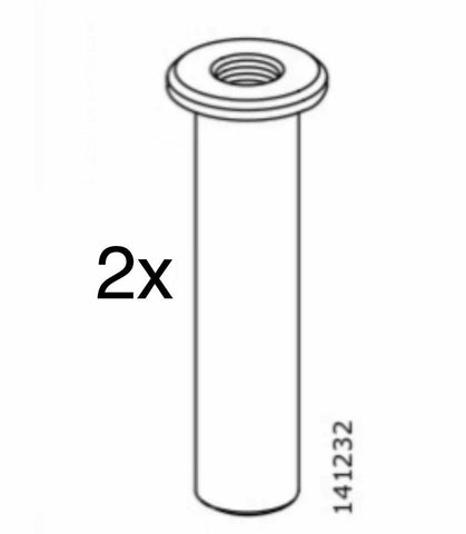 IKEA part # 141232 (2 pack) Nut Metric Open Ended Sleeve P M8 Hex5 50mm Fittings