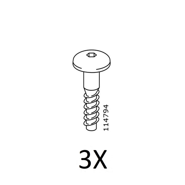 IKEA Spare Screw Part # 114794 (3 pack) Furniture Hardware Parts Fittings
