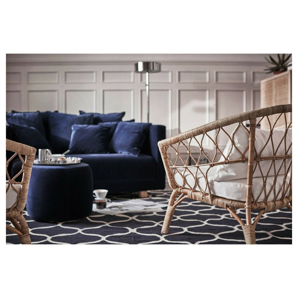 IKEA STOCKHOLM 2017 Rug 5' x 7' Handmade Wool Flatwoven Dark Blue 203.452.42