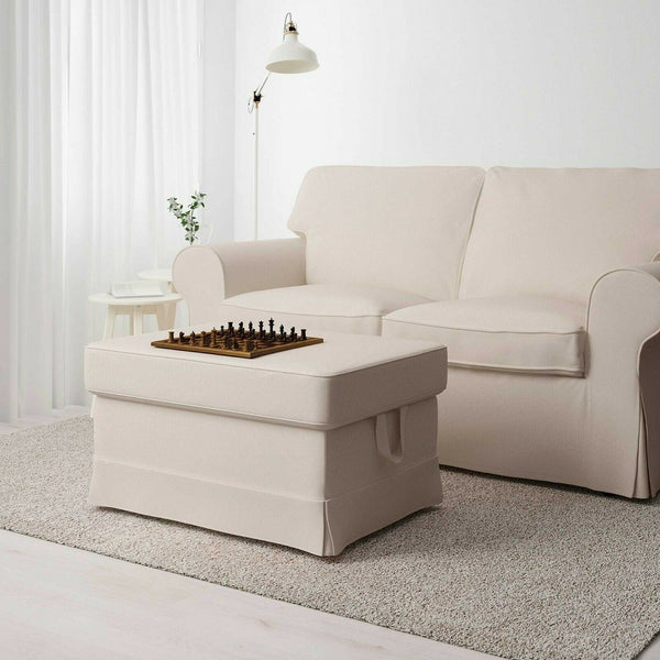 IKEA EKTORP Cover For Ottoman Footstool Slipcover Lofallet Beige