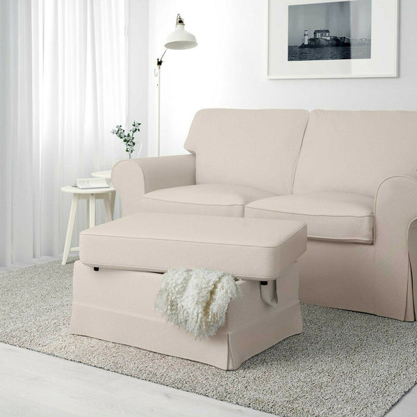 IKEA EKTORP Cover For Ottoman Footstool Slipcover Lofallet Beige