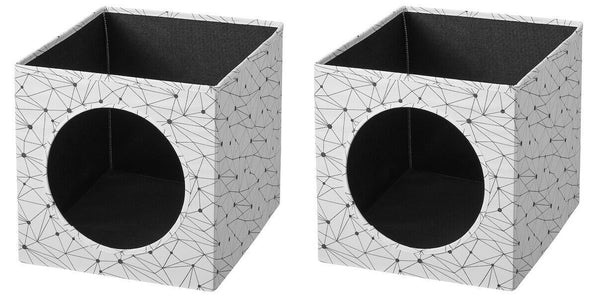 Set of 2 IKEA LURVIG White Cat House Enclosure For Cube Cabinet 13x15x13"