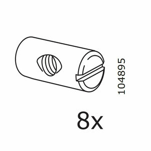 IKEA Cross Dowel Nut Sleeve (8 pack) Part # 104895 Furniture Hardware Fittings