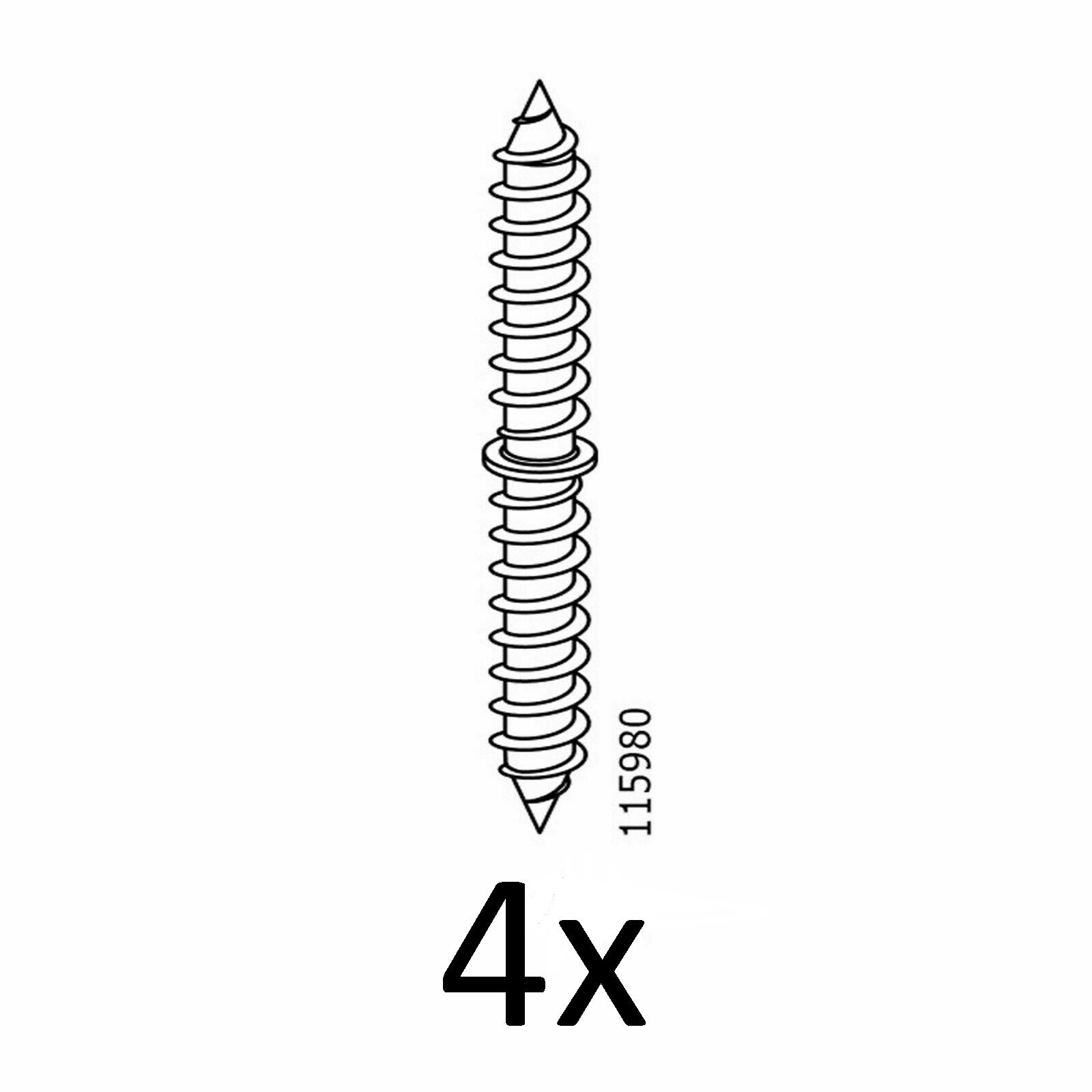 IKEA Screws (4 pack) Part # 115980 Furniture Hardware Fitting Parts