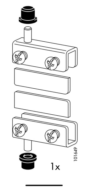 IKEA Set of Glass Door Pivot Hinge Part # 101649 # 101650 Hardware Replacement
