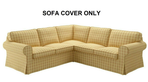 IKEA EKTORP 4 Seat Sectional Corner Sofa Cover Slipcover Skaftarp Yellow