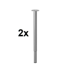 IKEA OLOV Adjustable Leg (Set of 2) Silver Steel Table Desk Legs LINNMON