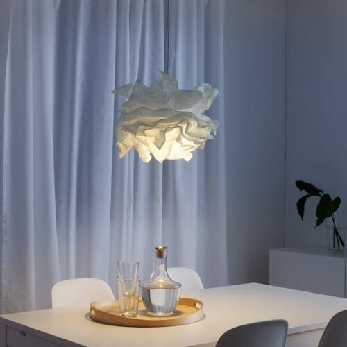 Set of 2 IKEA KRUSNING Pendant Lamp Shade Cozy Lampshade White 17" Bedroom
