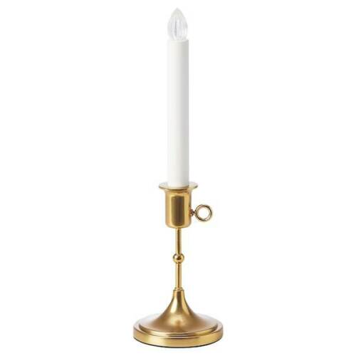 IKEA STRALA LED Brass Candle Holder 12" Candlestick Welcoming Warm White Light
