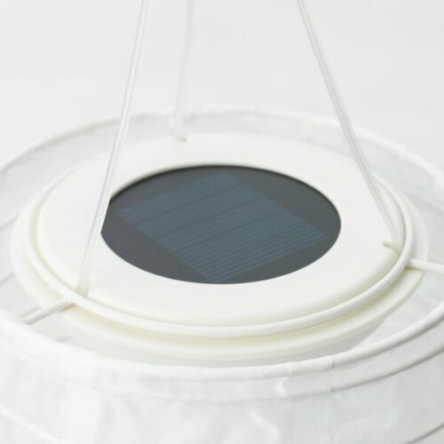 IKEA SOLVINDEN Pendant Lamp 14" LED Solar Powered Lantern Outdoor White