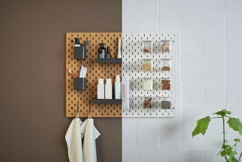 IKEA SKADIS Wood Pegboard 14x22" Wall Organizer Tool Storage SKÅDIS