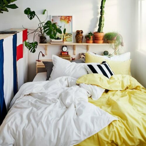 IKEA ANGSLILJA Duvet Cover and Pillowcases Full Queen Double Light Yellow