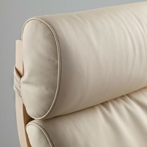 IKEA POANG Chair Cushion Leather Armchair Cushion Cover Robust Glose Off  White