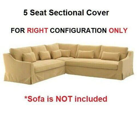IKEA FARLOV Sectional 5-Seat Sofa Right Djuparp Yellow Cover 903.066.71