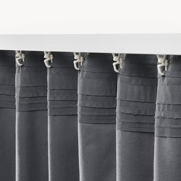 IKEA SANELA Velvet Curtains Room Darkening 55x98" 2 Panels Dark Gray 1 Pair