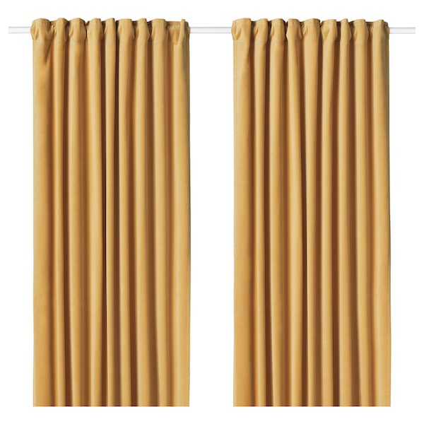 IKEA SANELA Golden Brown Room Darkening Curtains 55x118 " 304.189.02