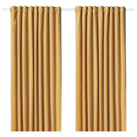 IKEA SANELA Golden Brown Room Darkening Curtains 55x118 " 304.189.02