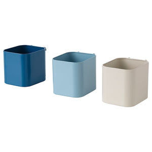 Set of 3 IKEA SKADIS Steel Container Assorted Colors