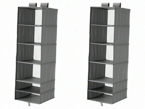 Set of 2 IKEA SKUBB Organizer with 6 Compartments Dark Gray 14x17x49" 504.729.93